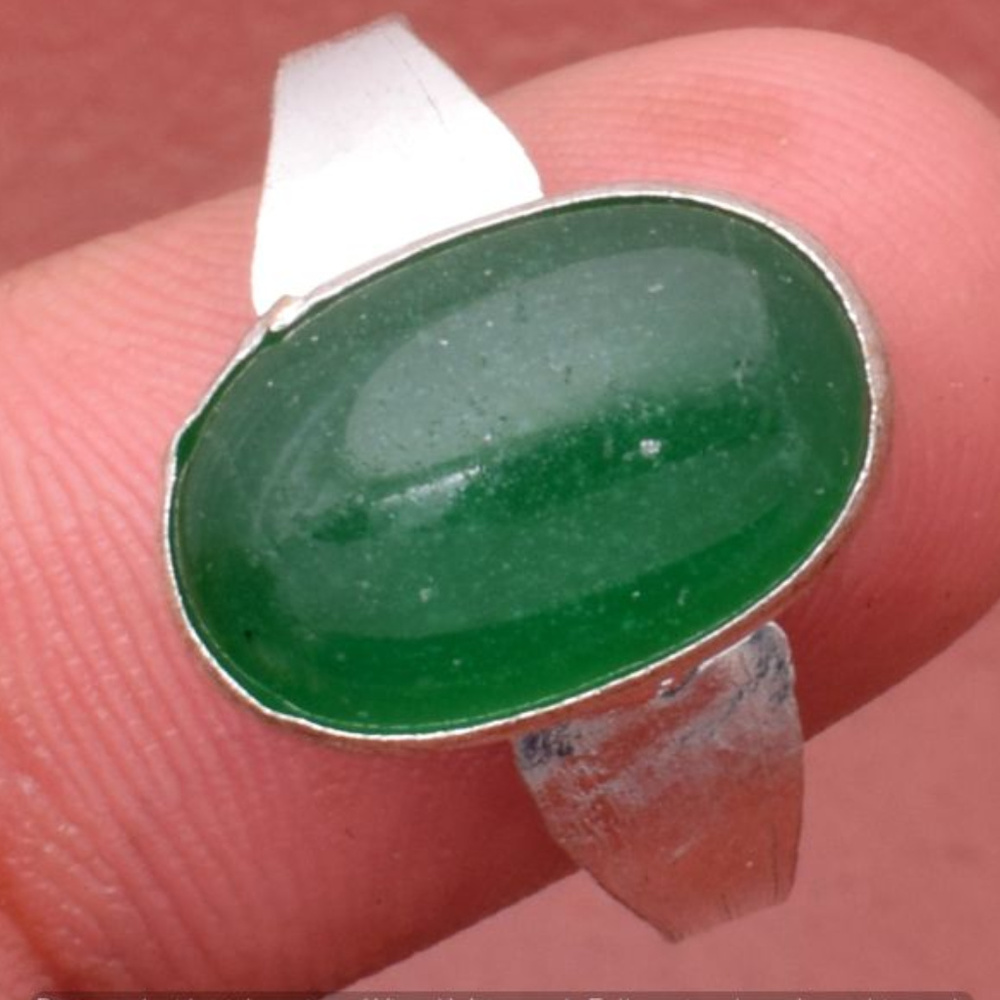 Aventurine Gemstone Silver Plated Handmade Ring -7